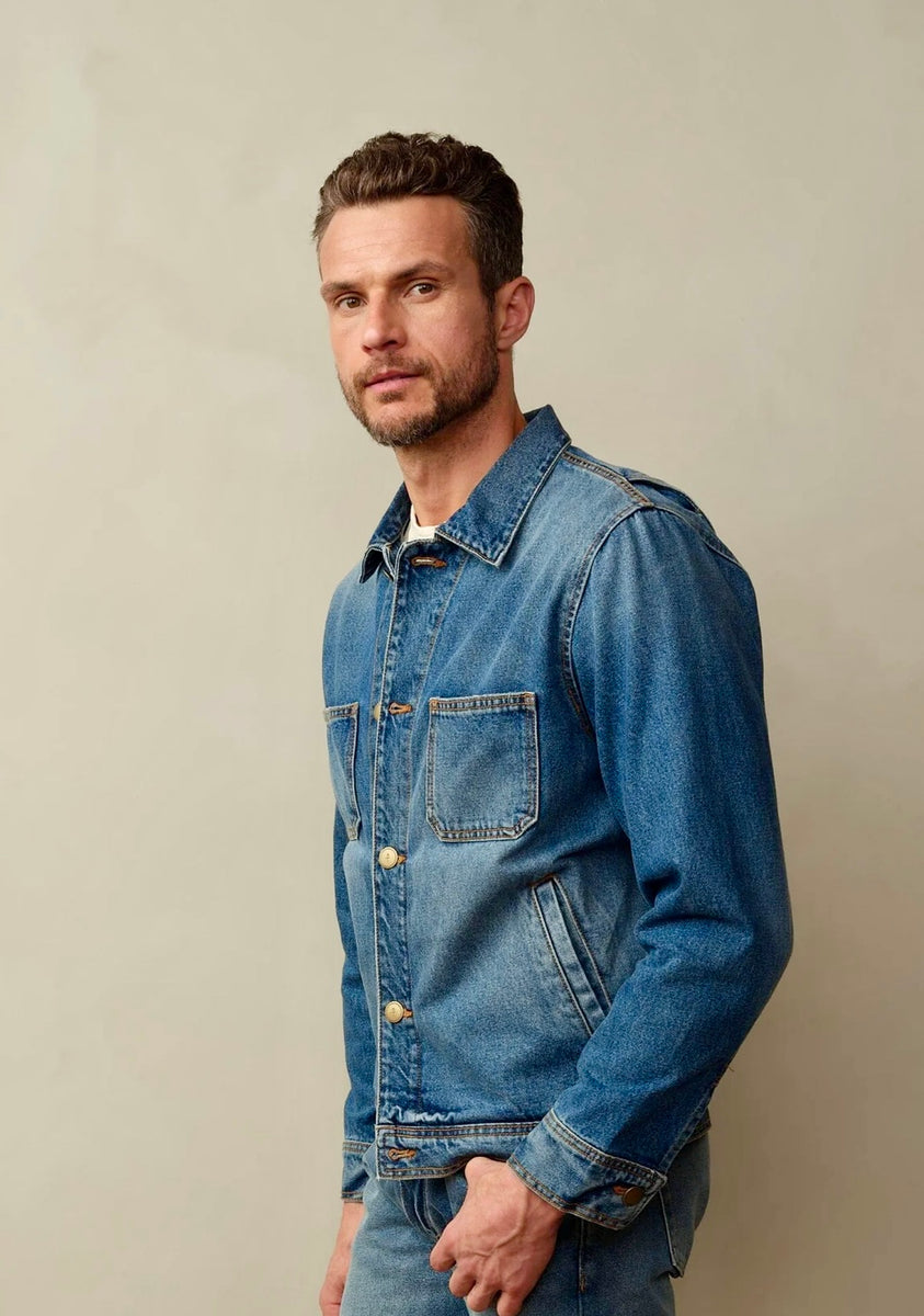 Cody Japanese Denim Jacket - Berlin Blue – Iron Pyrite Production