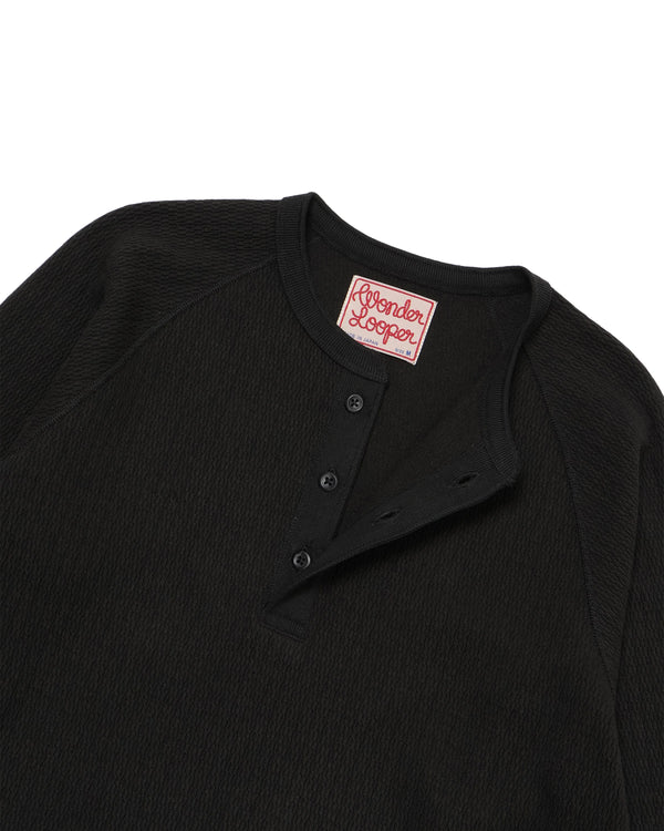 Henley - Cashmere Blend Honeycomb - Sumi Black