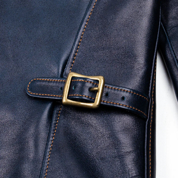 Indigo Dyed Horsehide Single Riders Jacket (IR-42)