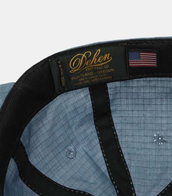 Waxed Baseball Hat - Faded Blue Dry Waxed Rip Stop