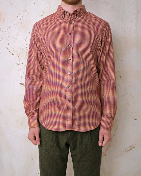 Sunset Micro Plaid Flannel Classic Shirt
