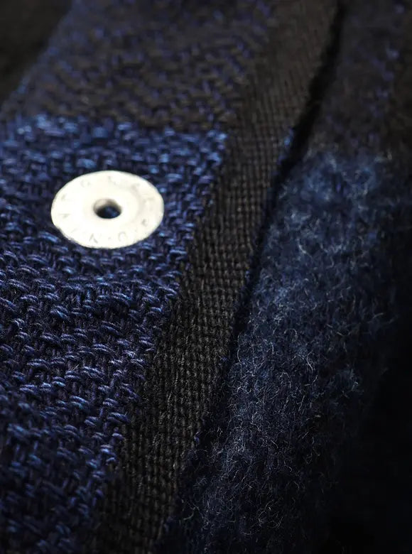 FN-SNW-101LSP - Block Check Flannel Western Shirt - Indigo