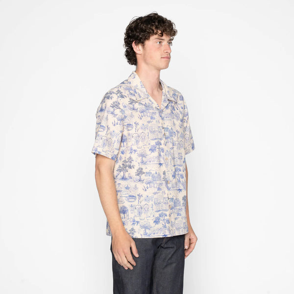 ALOHA SHIRT
Linen Cats - Blue