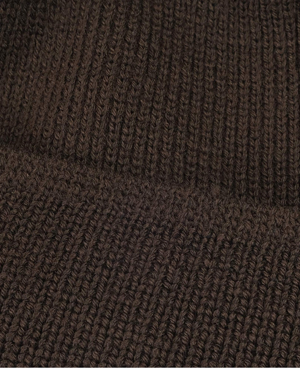 Wool Knit Watch Cap - Brown