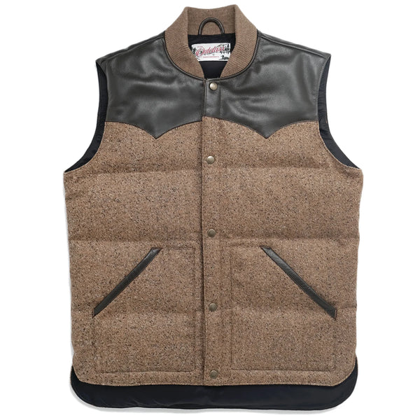 Brown Marl Wool Down Vest