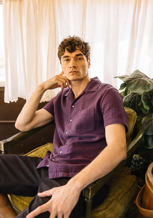 The Wrench Waffle Camp Shirt in Merlot