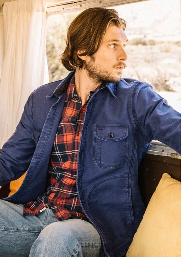 THE ANVIL MOLESKIN- WEATHERED NAVY SHIRT JACKET