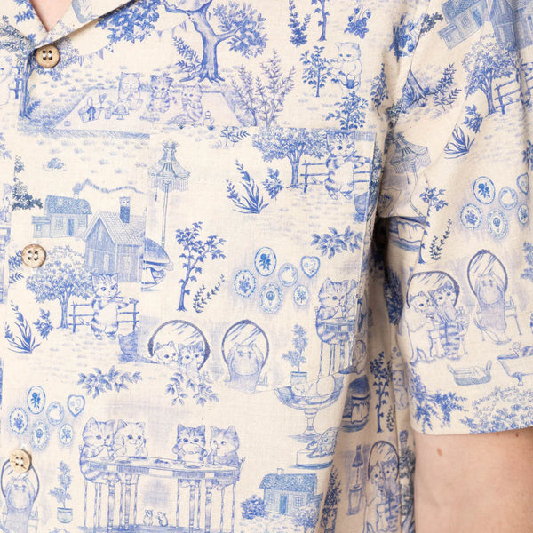 ALOHA SHIRT
Linen Cats - Blue