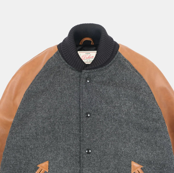 Raglan Varsity Jacket - Granite / Black / Antique Rust