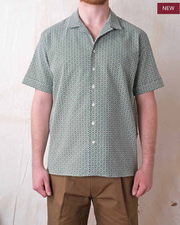 Pine Jacquard Short Sleeve Havana Shirt
