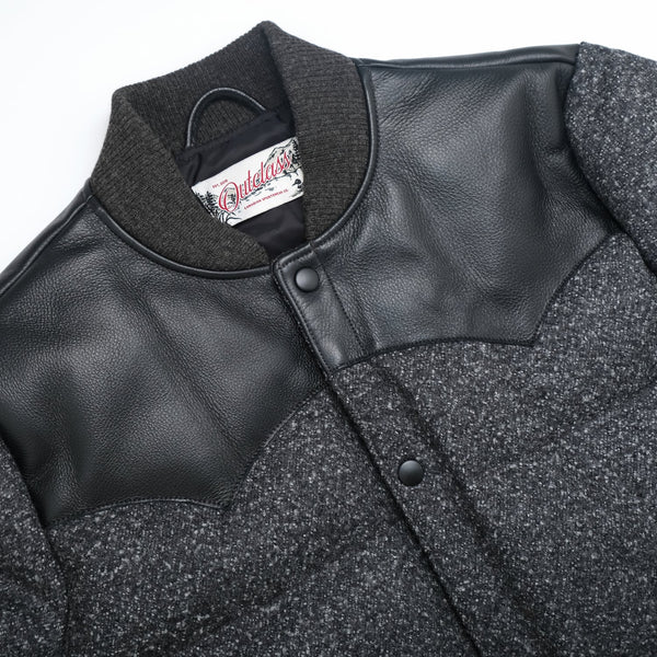 Black Marl Wool Down Jacket
