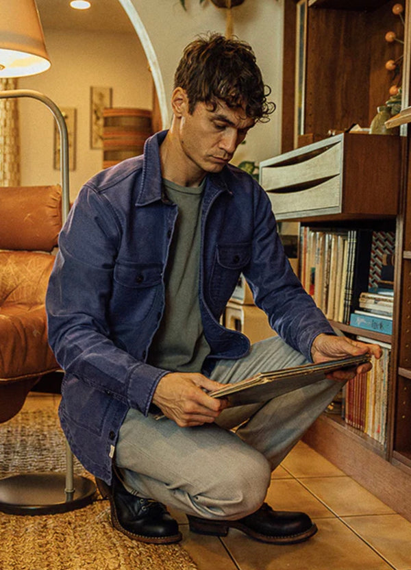 THE ANVIL MOLESKIN- WEATHERED NAVY SHIRT JACKET