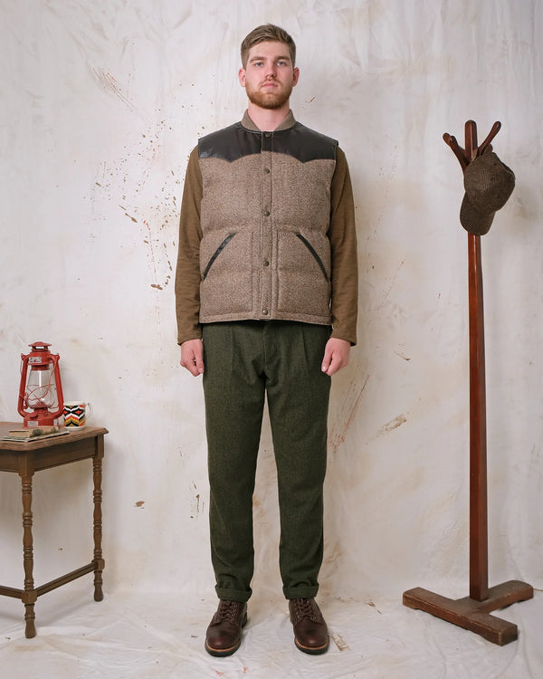 Brown Marl Wool Down Vest