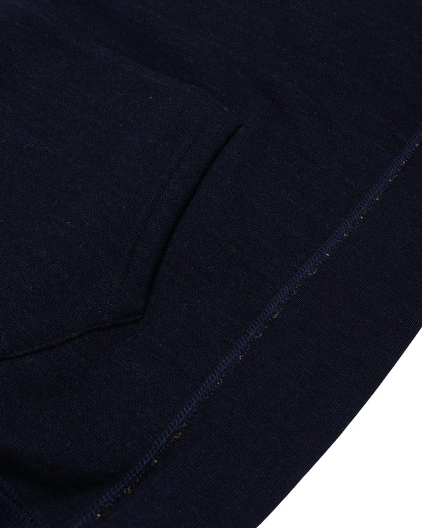 Pullover Hoodie - Real Indigo Blanket Striped French Terry