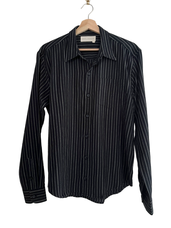 Accord Japanese Organic Cotton Shirt - Black Stripe