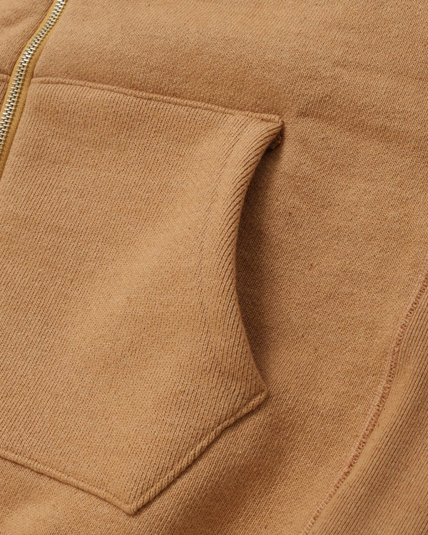 Zip Hoodie - Foxfibre® Double Heavyweight French Terry - Coyote 80