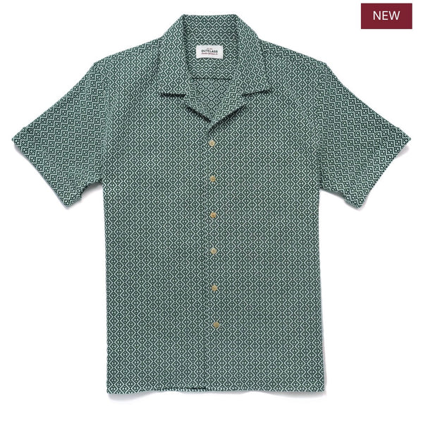 Pine Jacquard Short Sleeve Havana Shirt