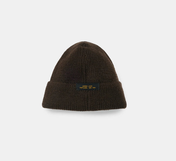 Wool Knit Watch Cap - Brown