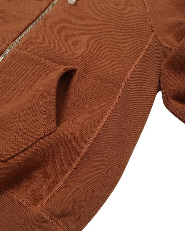 Zip Hoodie - Double Heavyweight French Terry - Rust