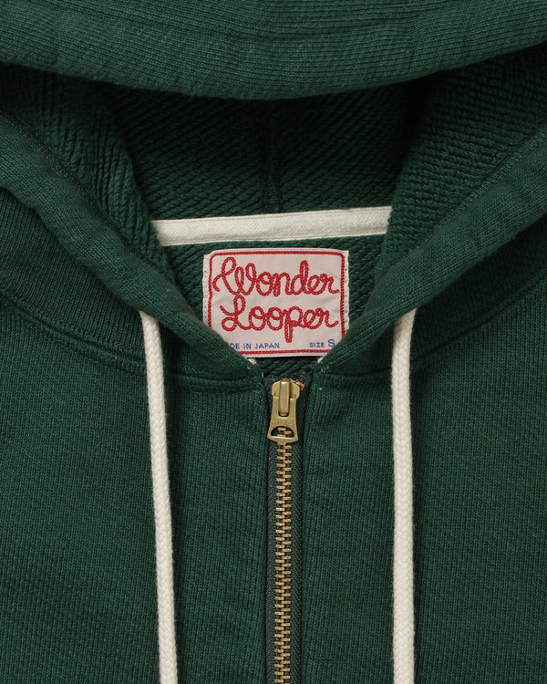 Zip Hoodie - Double Heavyweight French Terry - Racing Green