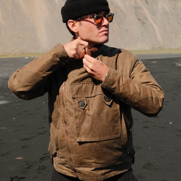 “Swedish” Tan Motorcycle Waxed Canvas Jacket (Ltd. Ed. 100 pcs)