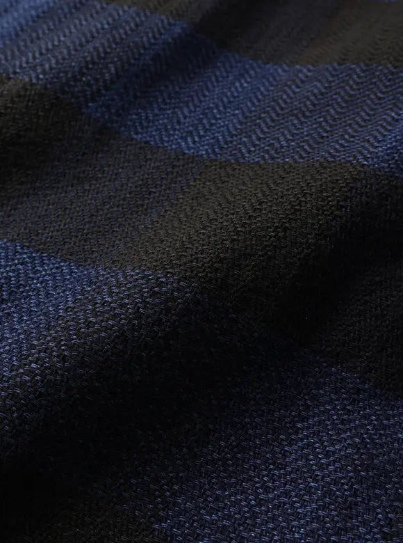 FN-SNW-101LSP - Block Check Flannel Western Shirt - Indigo