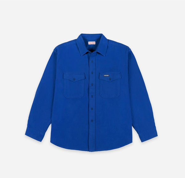 NOTCHED POCKET FLANNEL SHIRT - ULTRA BLUE