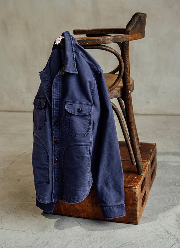 THE ANVIL MOLESKIN- WEATHERED NAVY SHIRT JACKET