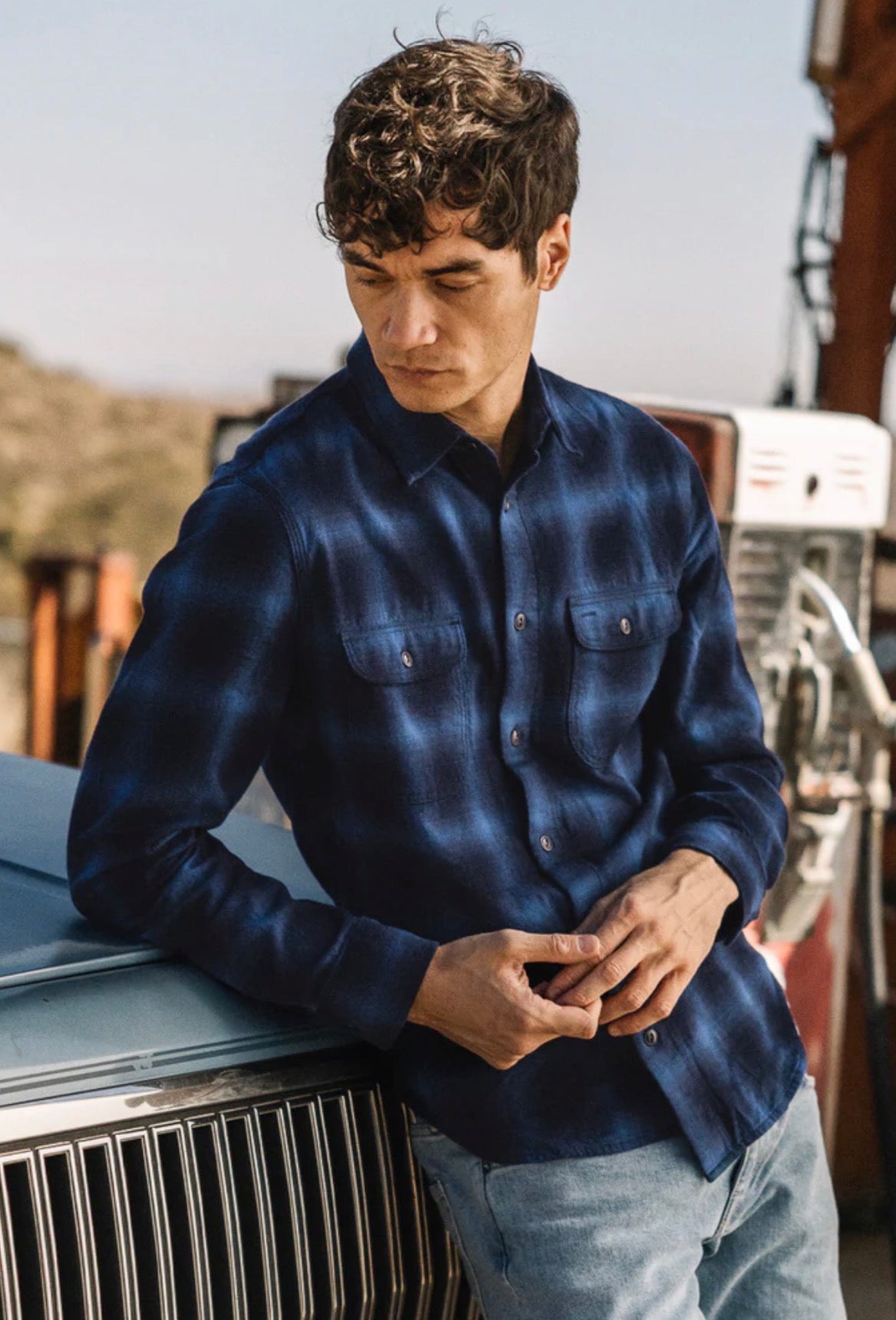 THE BRACE SHADOW OMBRE PLAID - LAKE SHIRT – Iron Pyrite Production