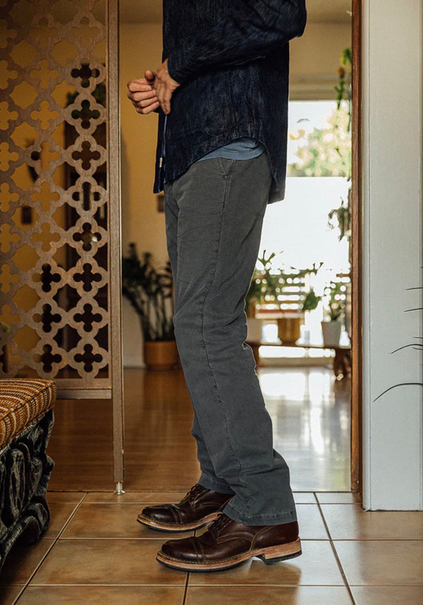 THE PIPE STRAIGHT OXFORD CHINO PANTS- CHARCOAL