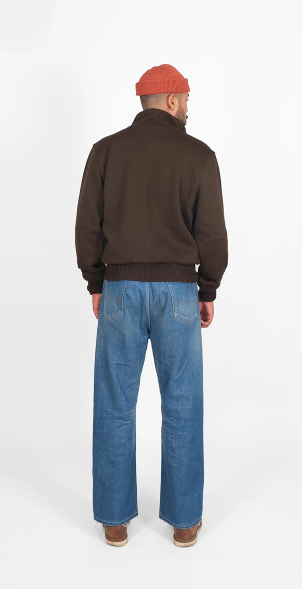 Full Throtle Moto Sweater - Wool Knit, Brown