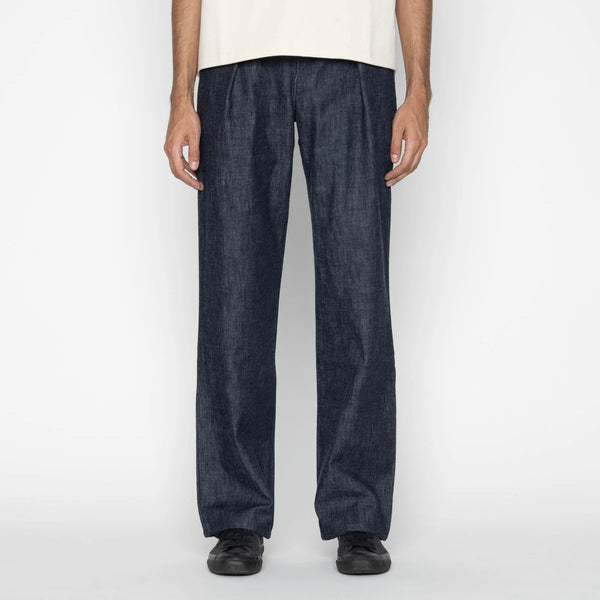 Pleated Trouser - 10oz Rinsed Denim - Indigo