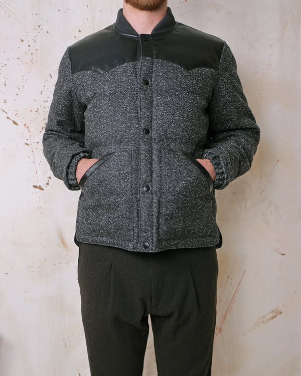 Black Marl Wool Down Jacket