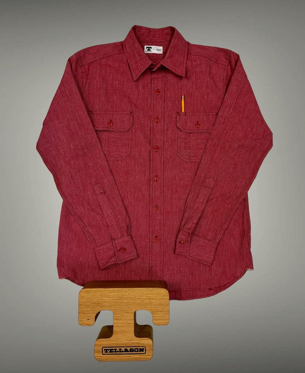 CLAMPDOWN SHIRT - Red Selvedge Twisted Heather Chambray