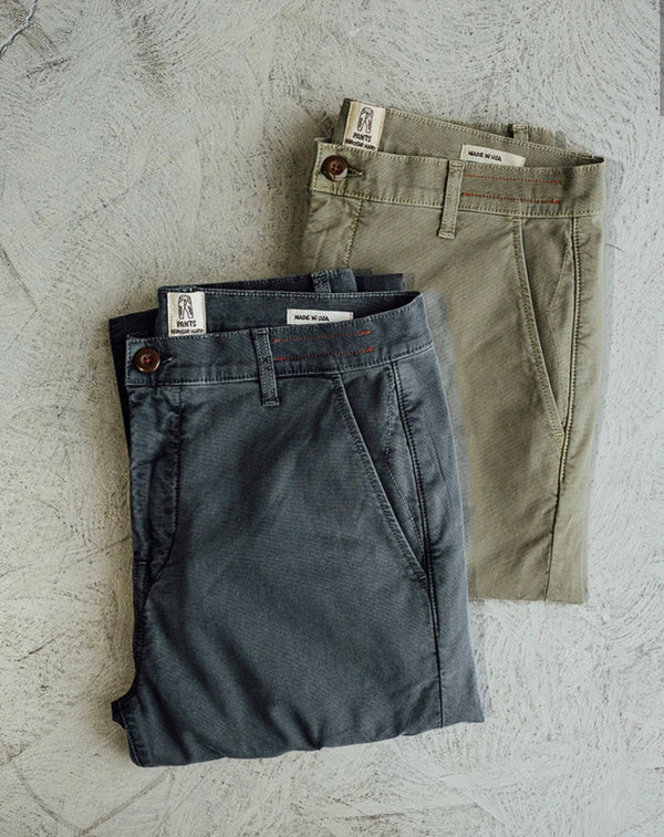 THE PIPE STRAIGHT OXFORD CHINO PANTS- CHARCOAL