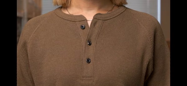 Henley - Iron Mordant Foxfibre® Heavyweight Waffle - Coyote 80