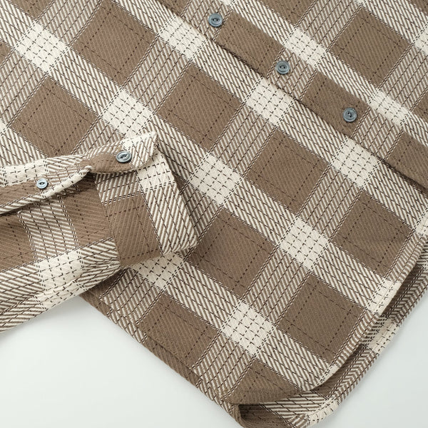 Taupe Check Easy Shirt