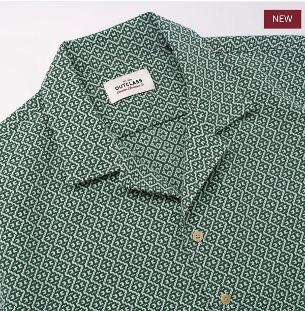 Pine Jacquard Short Sleeve Havana Shirt
