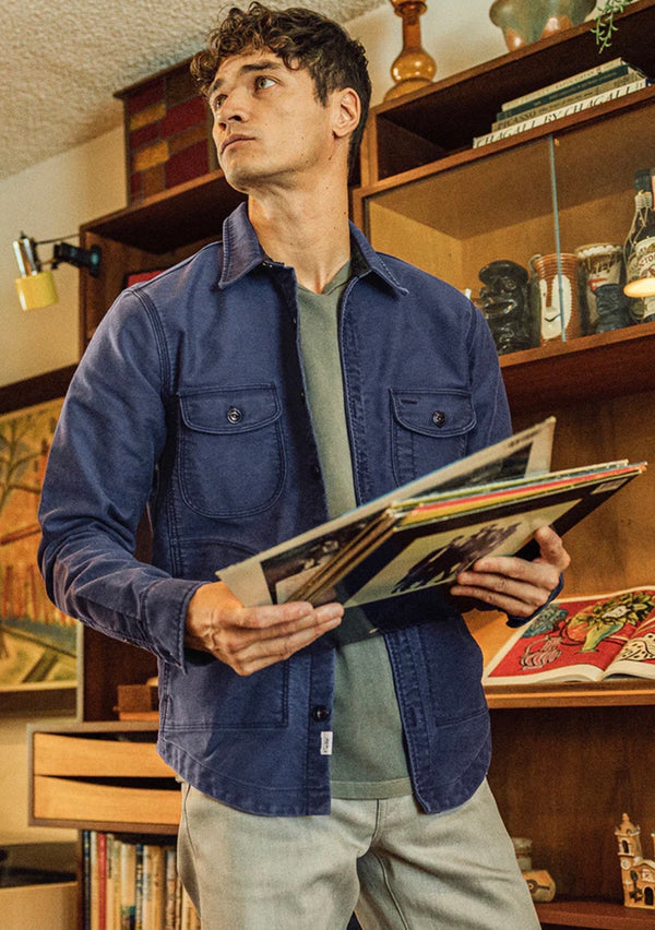 THE ANVIL MOLESKIN- WEATHERED NAVY SHIRT JACKET