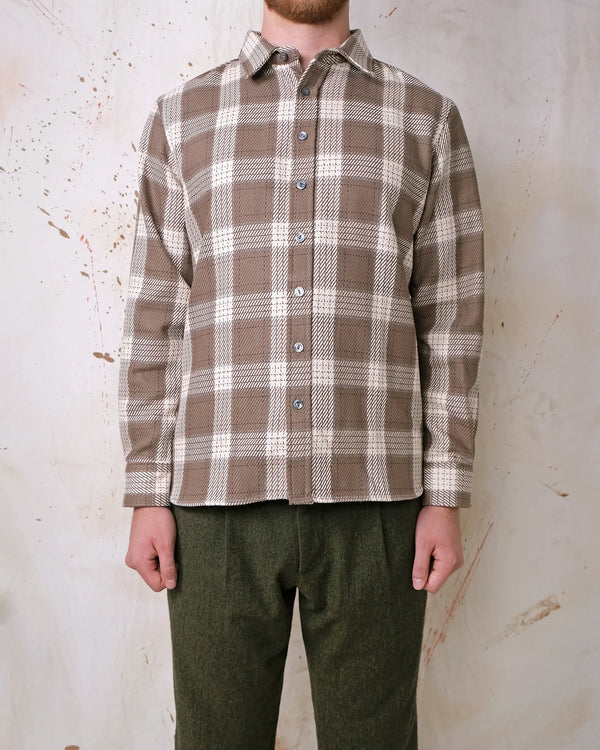 Taupe Check Easy Shirt