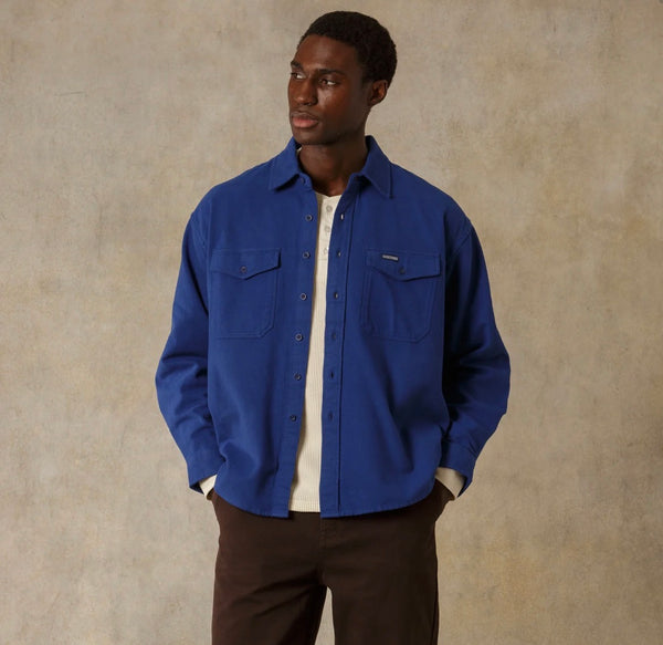 NOTCHED POCKET FLANNEL SHIRT - ULTRA BLUE