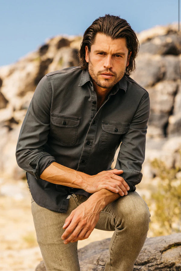 The Brace Stretch Oxford Shirt - Charcoal
