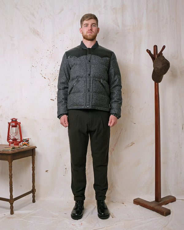 Black Marl Wool Down Jacket