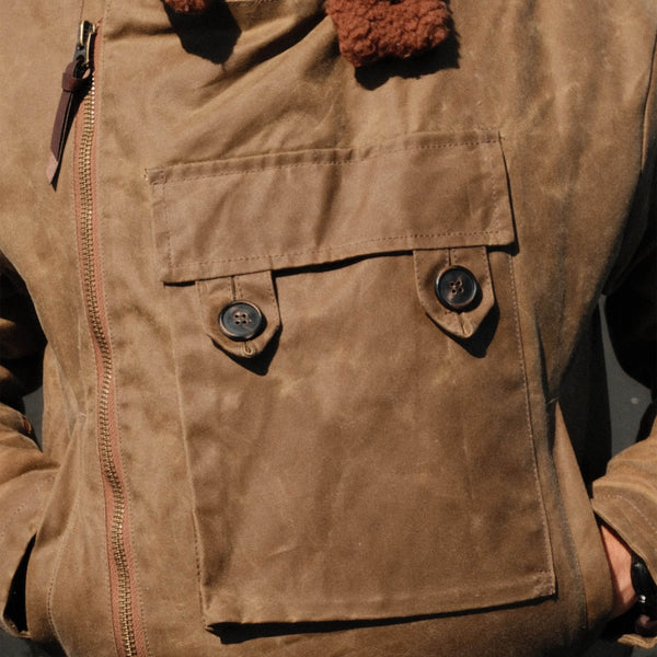 “Swedish” Tan Motorcycle Waxed Canvas Jacket (Ltd. Ed. 100 pcs)