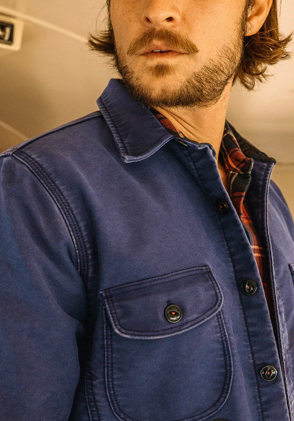 THE ANVIL MOLESKIN- WEATHERED NAVY SHIRT JACKET