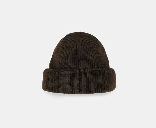 Wool Knit Watch Cap - Brown