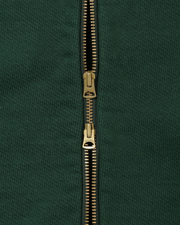 Zip Hoodie - Double Heavyweight French Terry - Racing Green