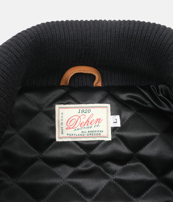 Raglan Varsity Jacket - Granite / Black / Antique Rust