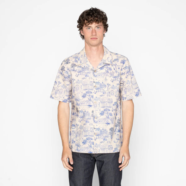 ALOHA SHIRT
Linen Cats - Blue