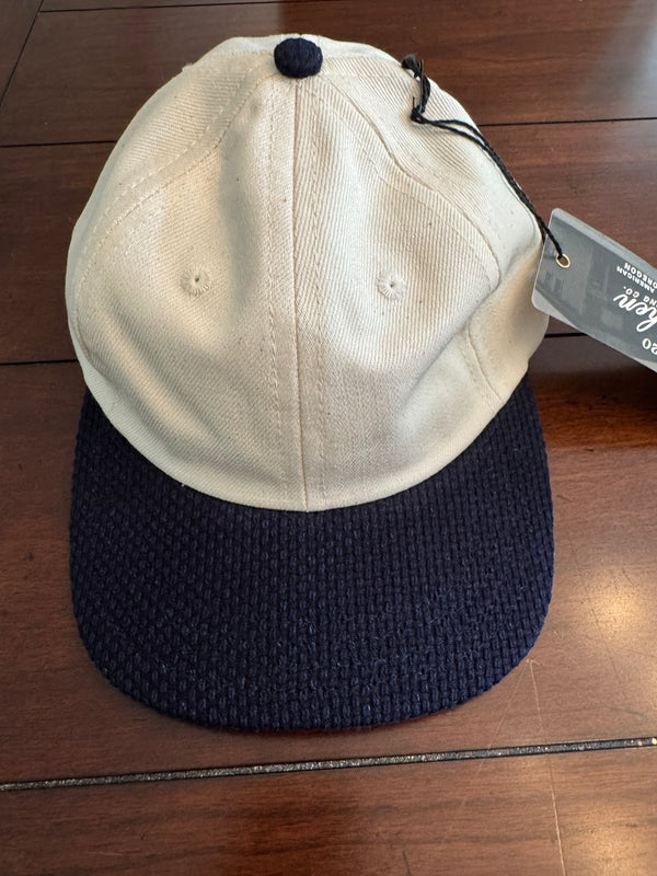 Natural Denim/Indigo Sashiko Baseball Cap